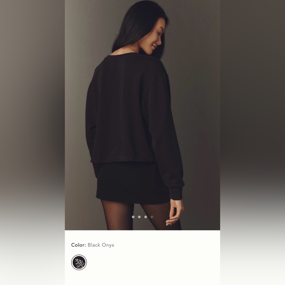 NWT new small Anthropologie Black Embellished Crew-Neck Sweatshirt beaded - Picture 15 of 17